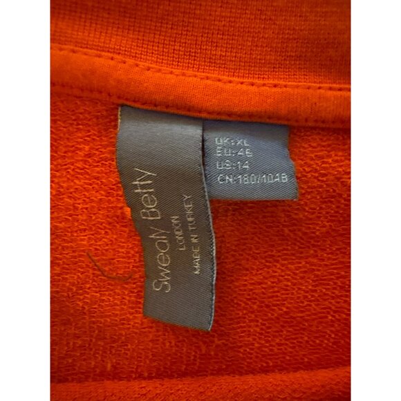 Sweaty Betty Orange Cropped Long Sleeve Sweatshirt UK Size XL U.S. Size 14 - Picture 5 of 8